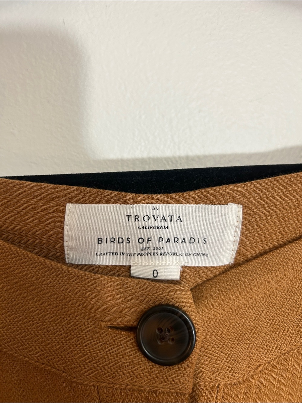 Trovata Birds of Paradis Brown Wide Leg Trouser Pants size 0 - Picture 3 of 10